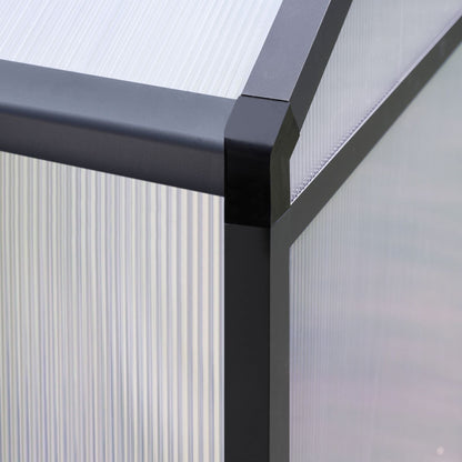 Serre de jardin en aluminium VEIKOUS avec ventilation de toit réglable et porte verrouillable, gris