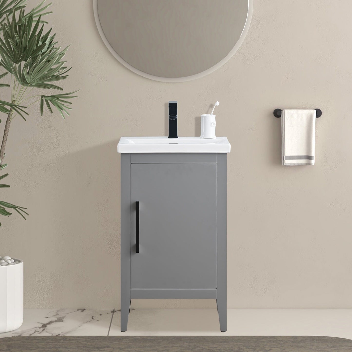 Meuble-lavabo simple Vanity Art 20, 24 ou 30 avec dessus en céramique