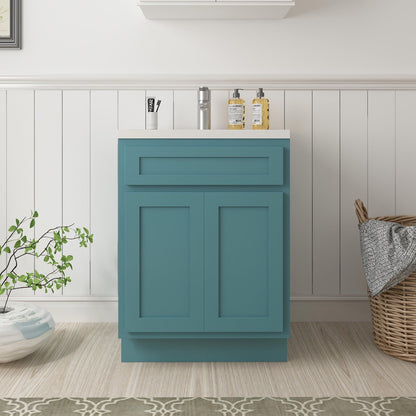 Meuble-lavabo simple en bois massif de 24 pouces de Vanity Art