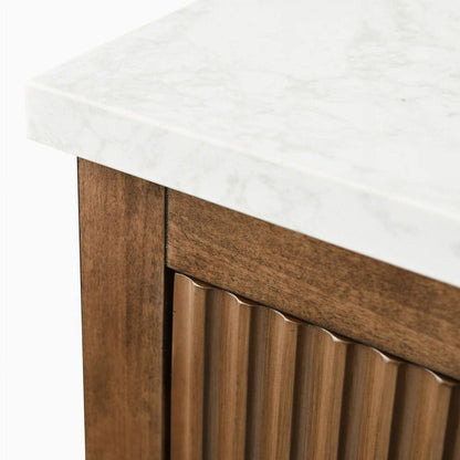 Meuble-lavabo double vasque Vanity Art 72 avec plateau en marbre reconstitué