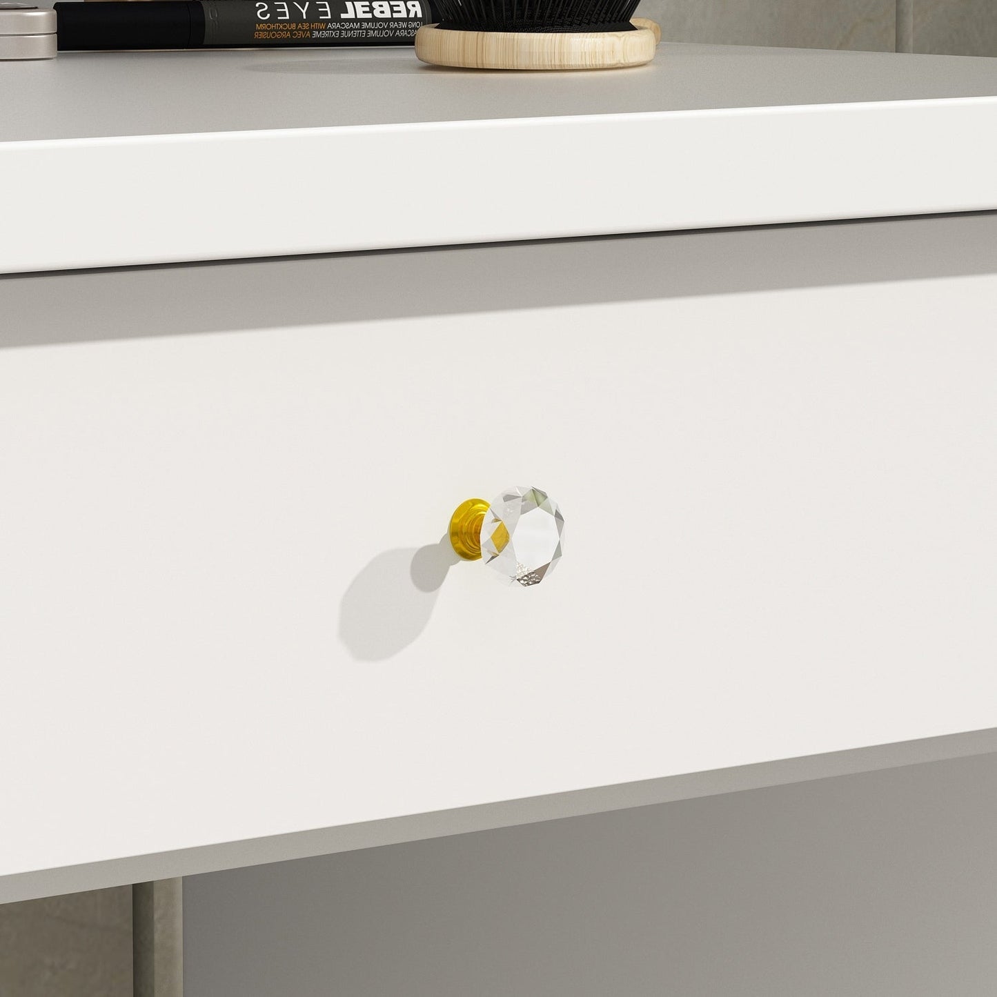 Ensemble de coiffeuse avec miroir et lampe, coiffeuse de maquillage avec tabouret