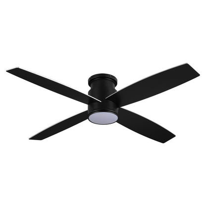Ventilateur de plafond encastré WINGBO 44/52 pouces avec éclairage et télécommande, 4 pales réversibles
