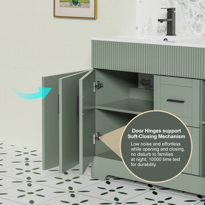 Ensemble de meuble-lavabo Wavy Line 30/36/48 avec lavabo et robinet