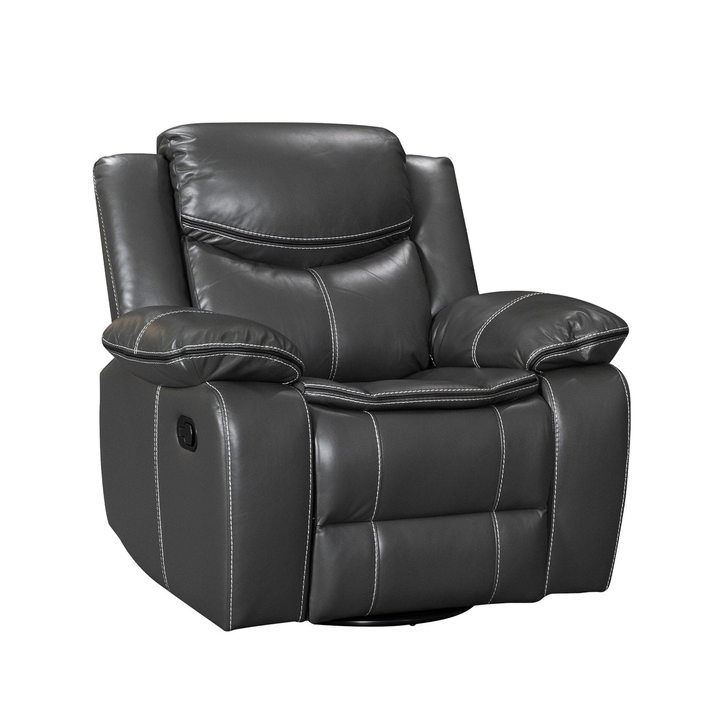 Fauteuil inclinable chauffant et massant en cuir durable à siège large