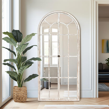 Miroir de fenêtre en bois arqué 71'' L x 31'' l