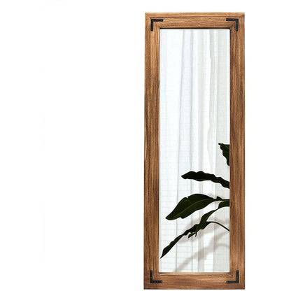 Miroir de sol pleine longueur avec cadre en bois rustique de style ferme - 65 x 24