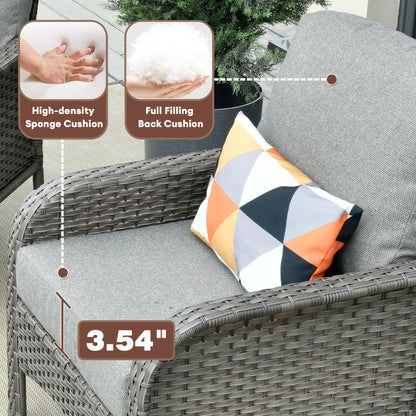 Ensemble de conversation de 4 pièces pour patio extérieur XIZZI avec table