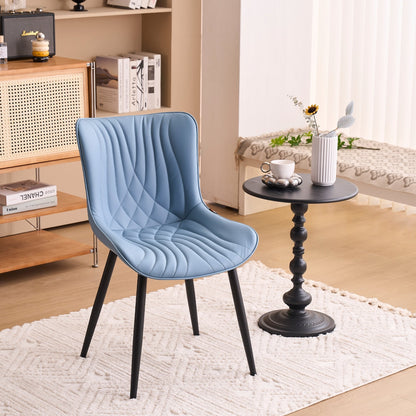 Lot de 2 chaises de salle à manger modernes en cuir rembourré sans accoudoirs